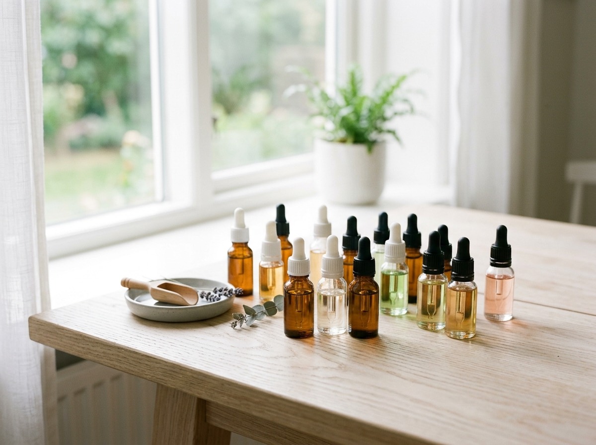 Udvalg af forskellige aromaflasker fra Øvrige Aromaer på AromaX