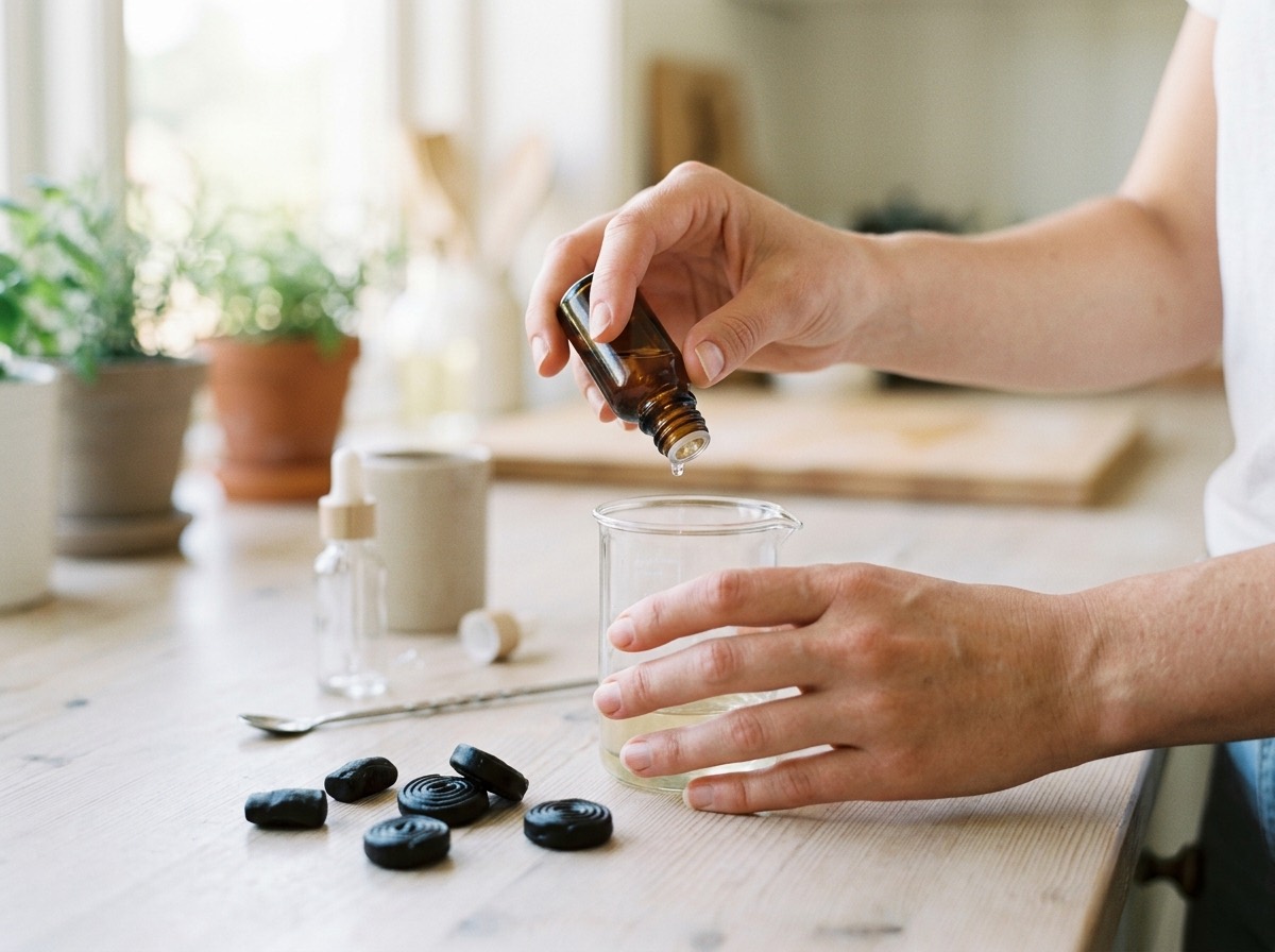Hænder blander e-væske med Wicked Scents aroma
